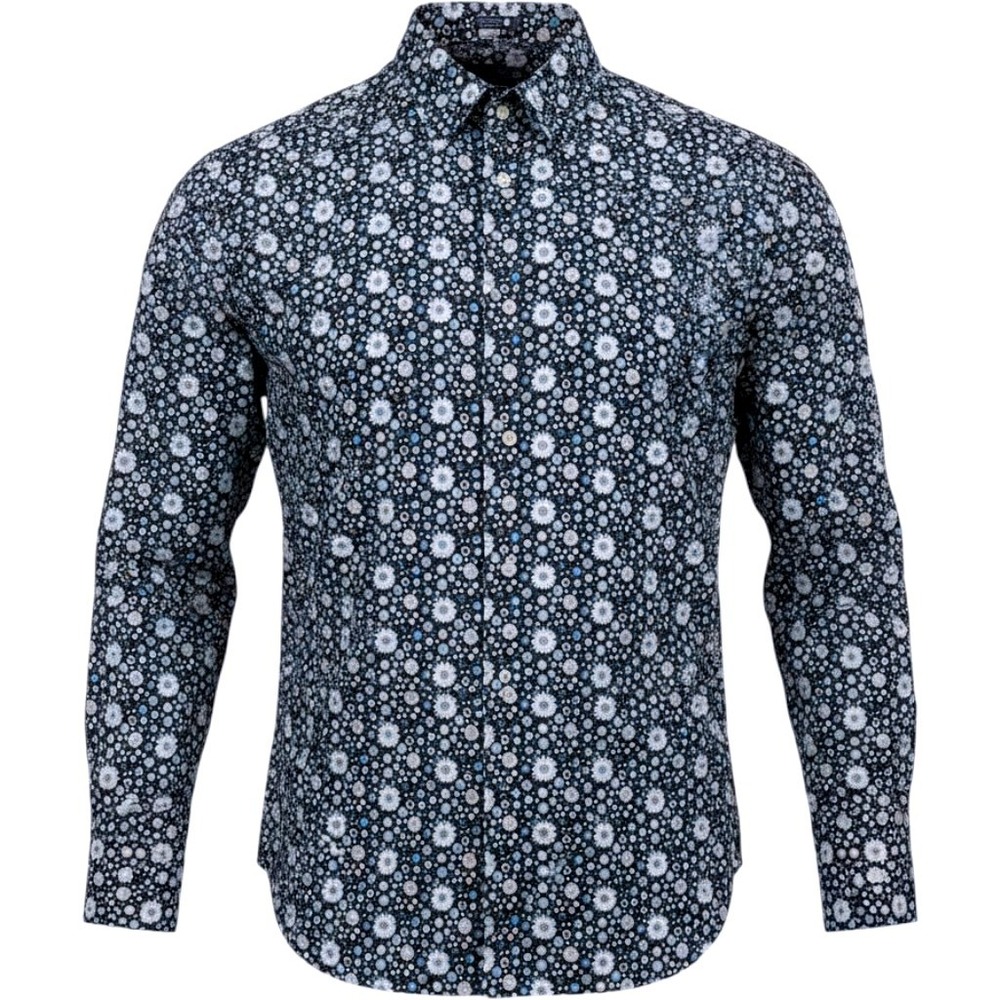Robert Graham 3XL Floral Dot Button Down Shirt Navy Blue Long Sleeve Cotton
